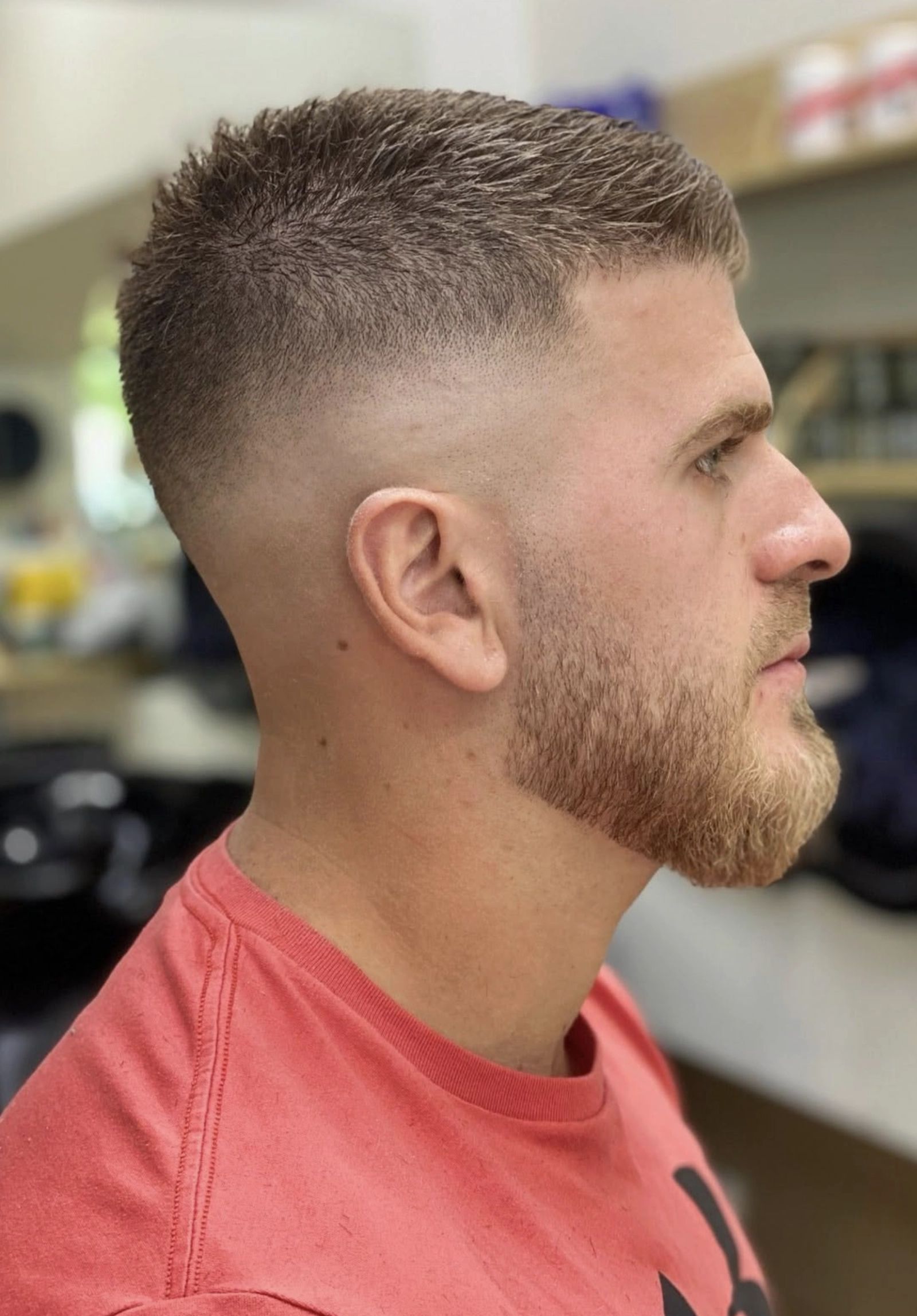 Short crop with mid fade and beard trim
