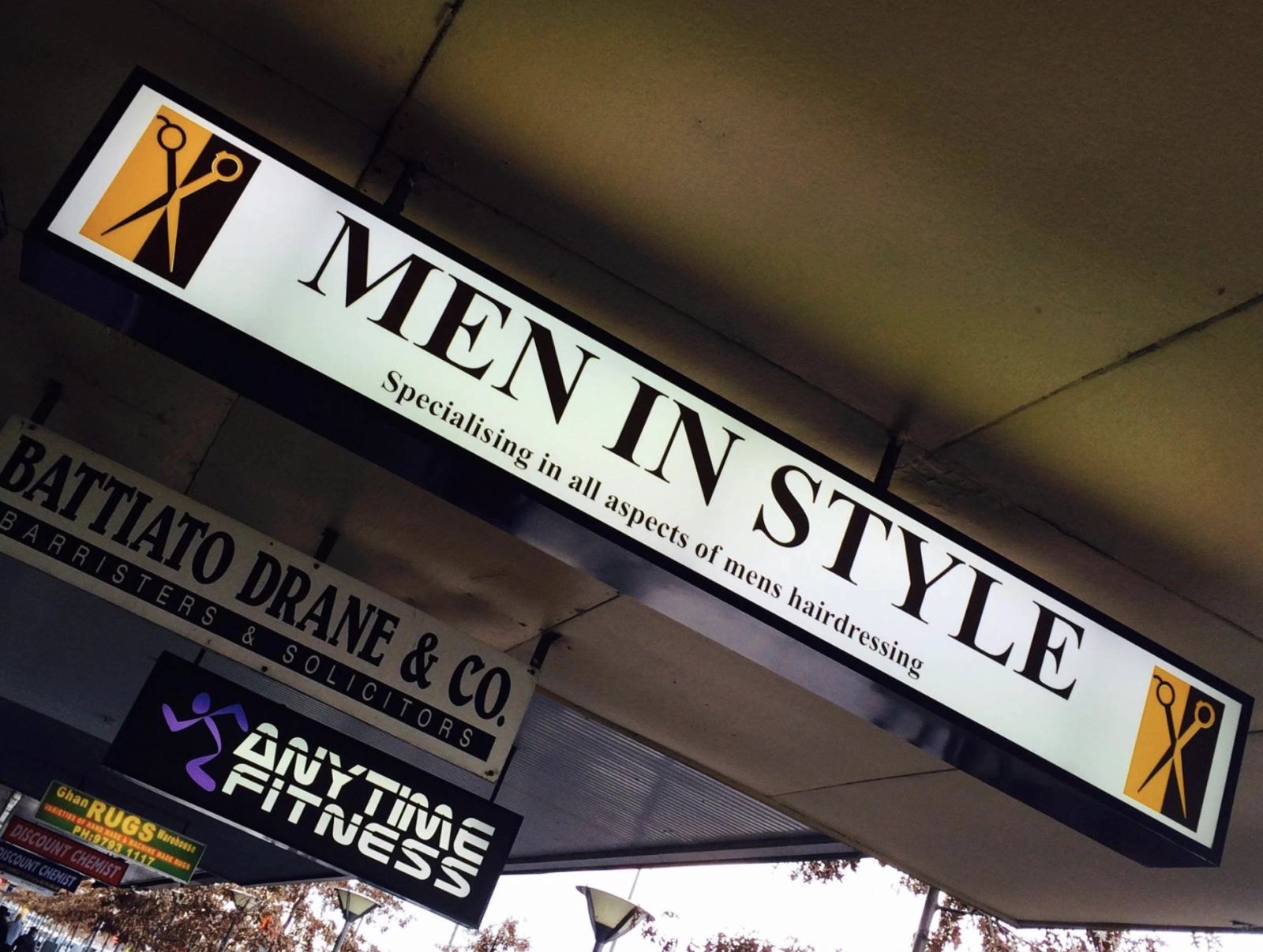 Men In Style shop sign on Lonsdale Street